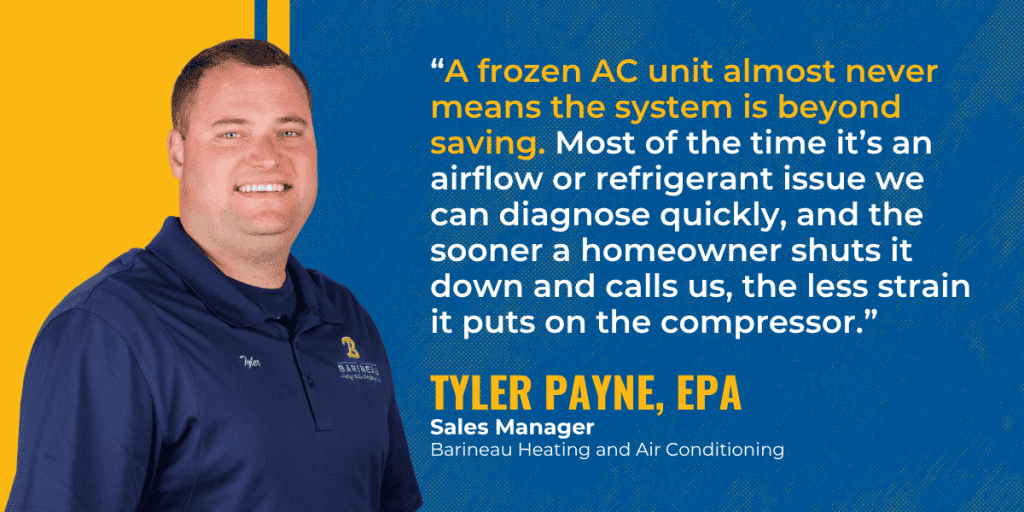 AC Freezing Up | Barineau Heating and Air Conditioning