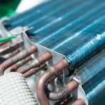 A picture of an air conditioner evaporator coil