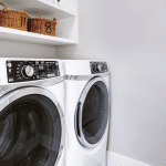 Washer and dryer in a home laundry room