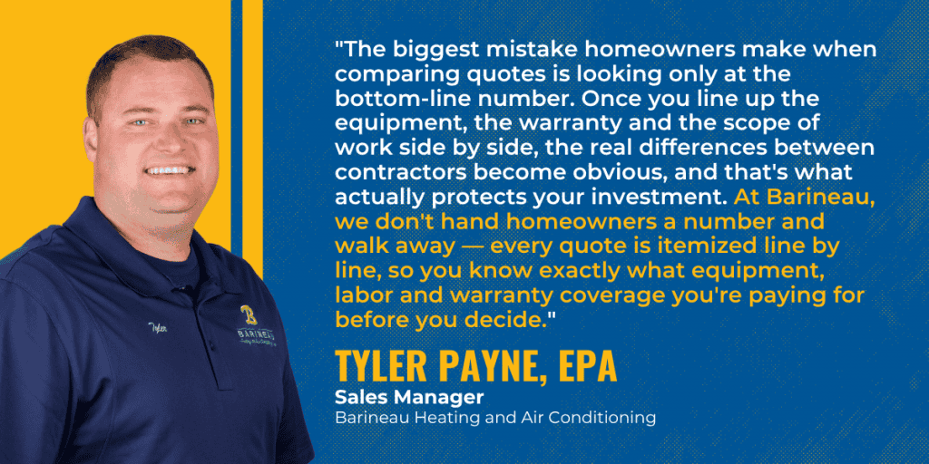 HVAC Quotes | Barineau Heating and Air Conditioning